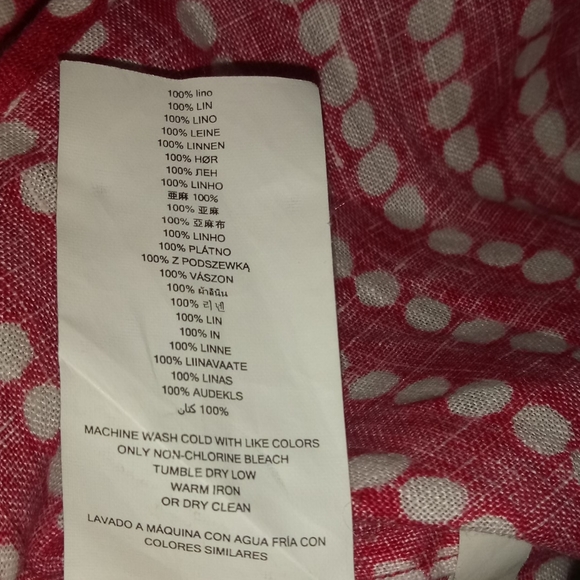 MICHAEL KORS SLIM FIT POKA DOT  LINEN SHIRT - Picture 9 of 10